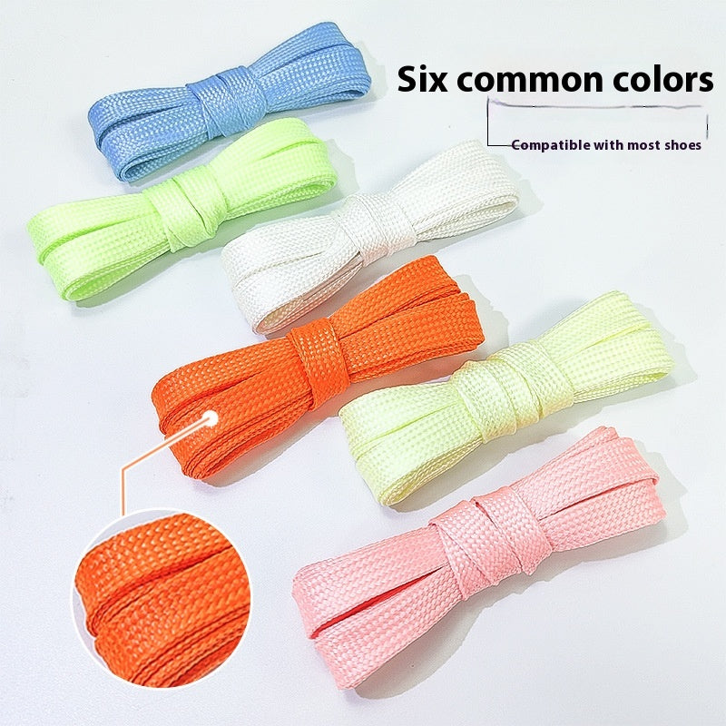 HYPE DELUXE High Quality Wide Flat Luminous Polyester Shoe Laces Colorful Safety Reflective Sport Casual Sneakers Accessories